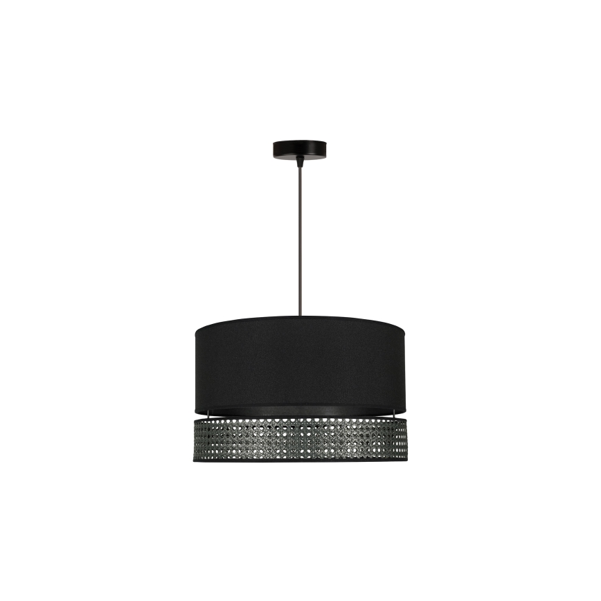 Duolla - Lestenec na vrvici DOUBLE RATTAN 1xE27/15W/230V pr. 40 cm črna
