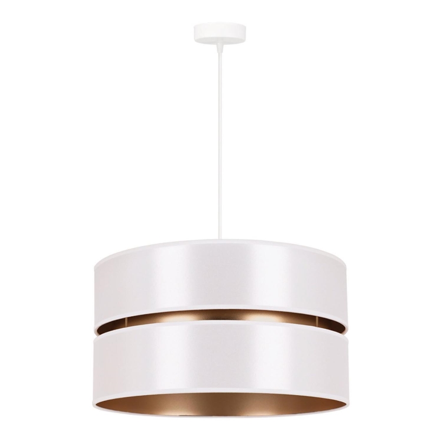 Duolla - Lestenec na vrvici DUO 1xE27/15W/230V pr. 40 cm bela/zlata