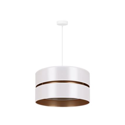 Duolla - Lestenec na vrvici DUO 1xE27/15W/230V pr. 40 cm bela/zlata