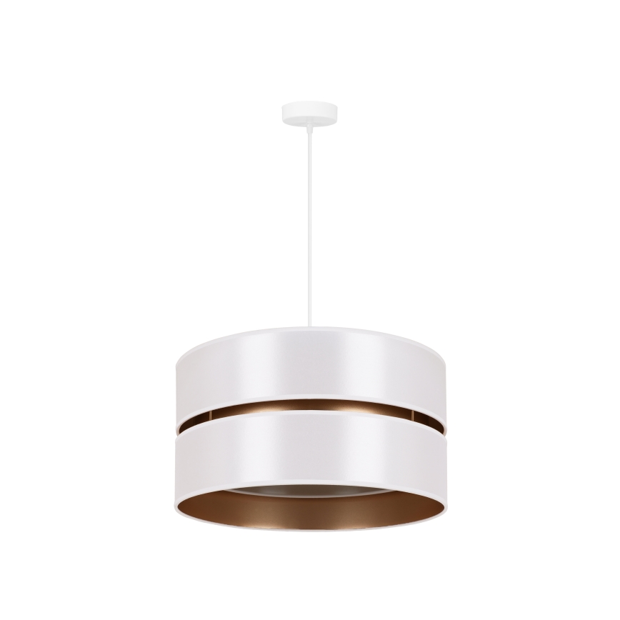 Duolla - Lestenec na vrvici DUO 1xE27/15W/230V pr. 40 cm bela/zlata