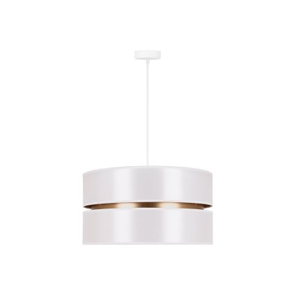 Duolla - Lestenec na vrvici DUO 1xE27/15W/230V pr. 40 cm bela/zlata