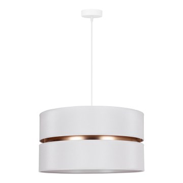 Duolla - Lestenec na vrvici DUO 1xE27/15W/230V pr. 40 cm bela/zlata