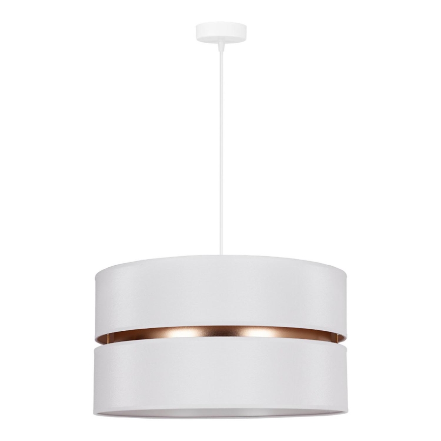Duolla - Lestenec na vrvici DUO 1xE27/15W/230V pr. 40 cm bela/zlata