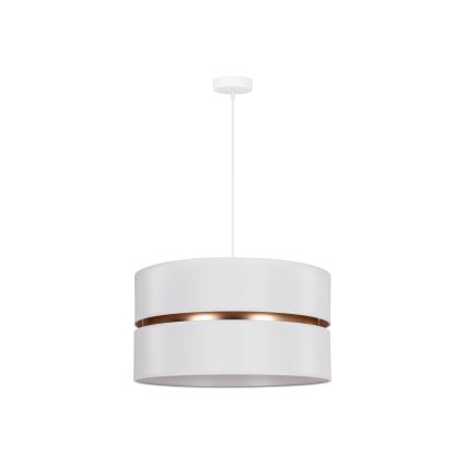 Duolla - Lestenec na vrvici DUO 1xE27/15W/230V pr. 40 cm bela/zlata