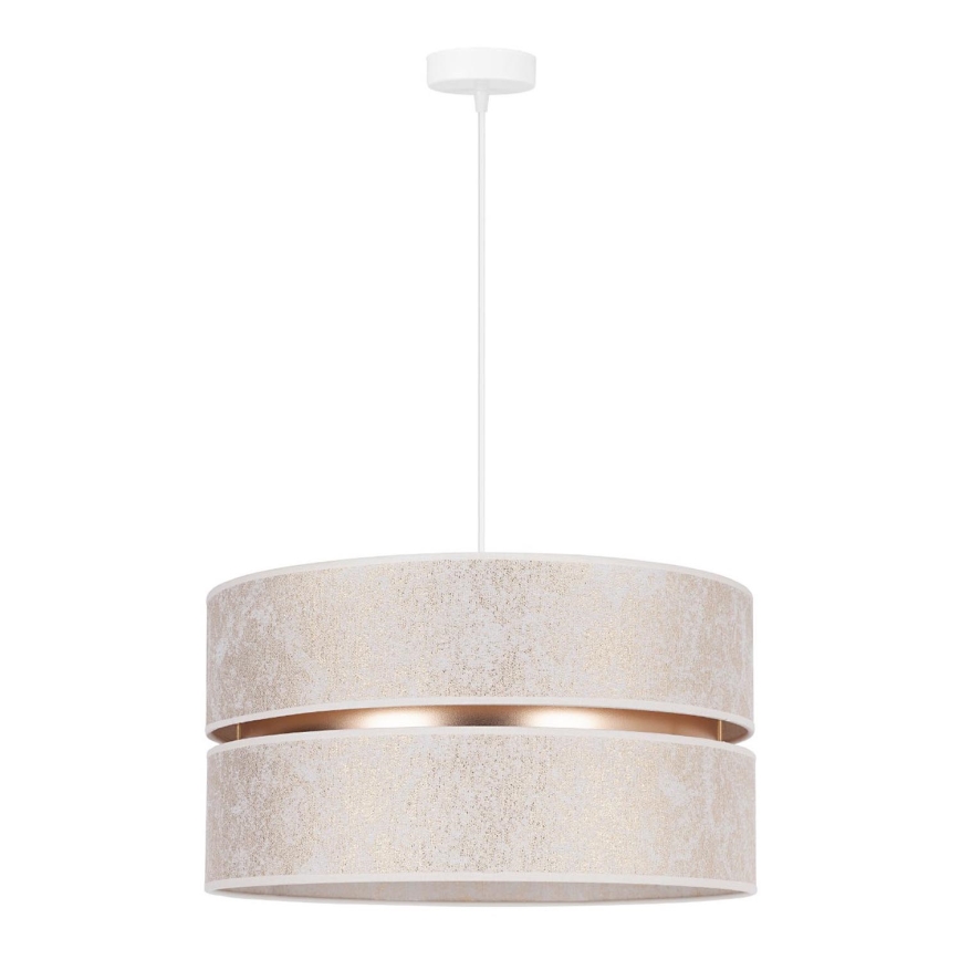 Duolla - Lestenec na vrvici DUO 1xE27/15W/230V pr. 40 cm bela/zlata