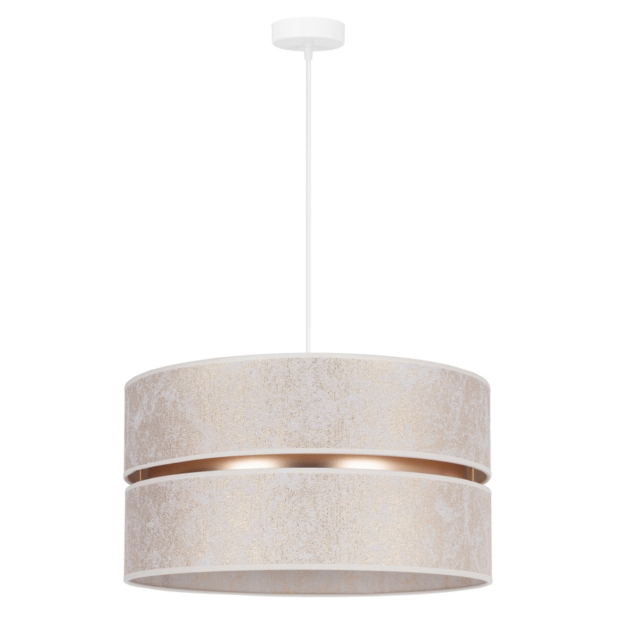 Duolla - Lestenec na vrvici DUO 1xE27/15W/230V pr. 40 cm bela/zlata