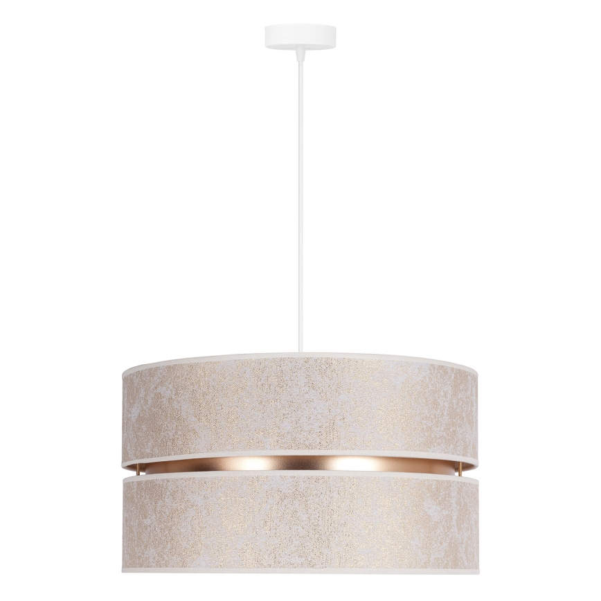 Duolla - Lestenec na vrvici DUO 1xE27/15W/230V pr. 40 cm bela/zlata