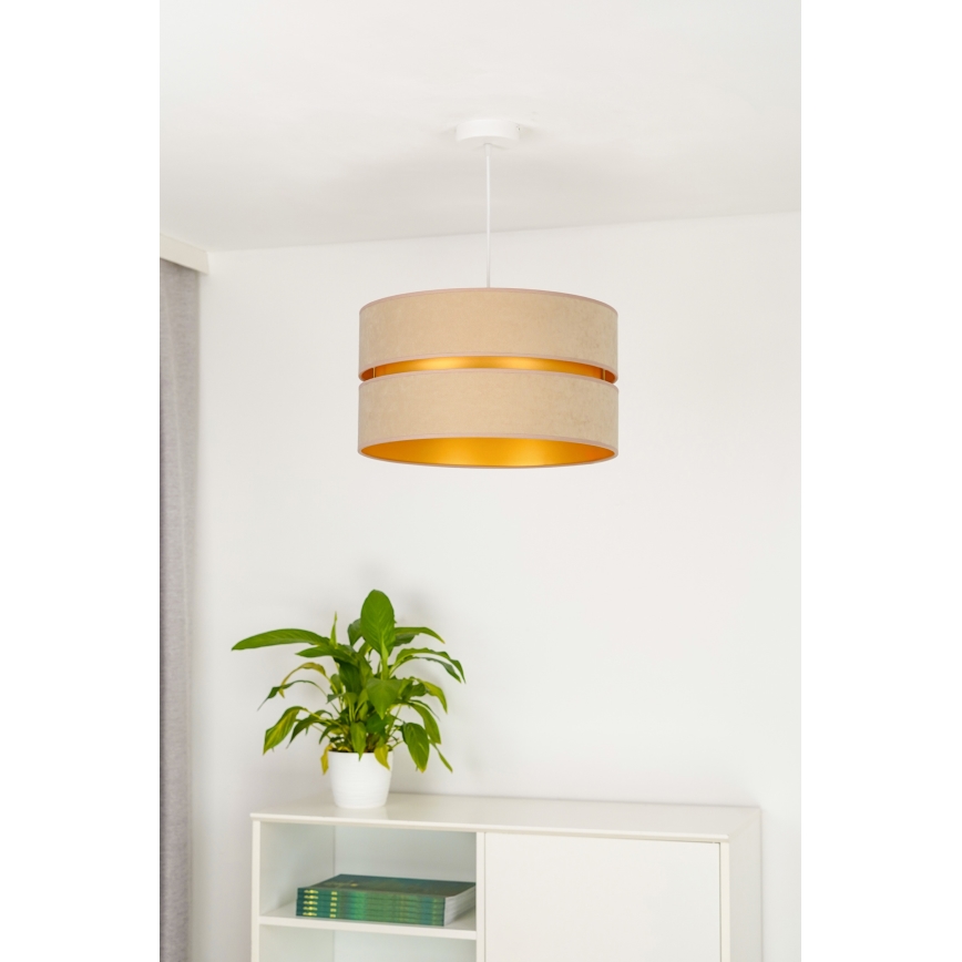 Duolla - Lestenec na vrvici DUO 1xE27/15W/230V pr. 40 cm bež