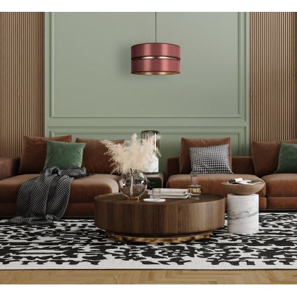 Duolla - Lestenec na vrvici DUO 1xE27/15W/230V pr. 40 cm bordo/zlata