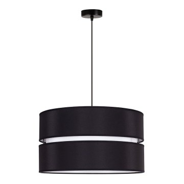 Duolla - Lestenec na vrvici DUO 1xE27/15W/230V pr. 40 cm črna/bela
