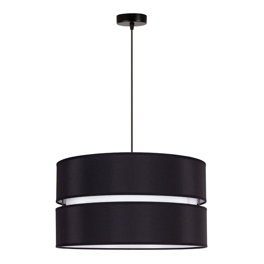 Duolla - Lestenec na vrvici DUO 1xE27/15W/230V pr. 40 cm črna/bela