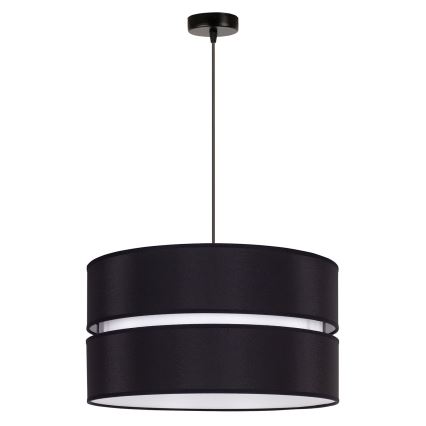 Duolla - Lestenec na vrvici DUO 1xE27/15W/230V pr. 40 cm črna/bela