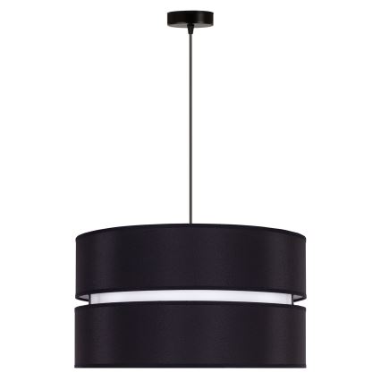 Duolla - Lestenec na vrvici DUO 1xE27/15W/230V pr. 40 cm črna/bela