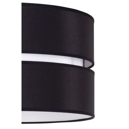 Duolla - Lestenec na vrvici DUO 1xE27/15W/230V pr. 40 cm črna/bela