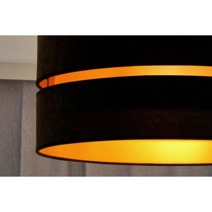Duolla - Lestenec na vrvici DUO 1xE27/15W/230V pr. 40 cm črna/zlata