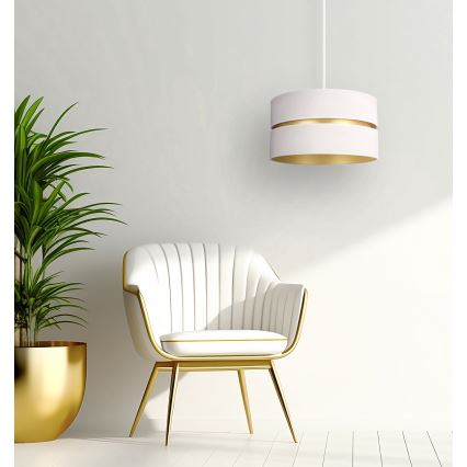 Duolla - Lestenec na vrvici DUO 1xE27/15W/230V pr. 40 cm krem barva/zlata