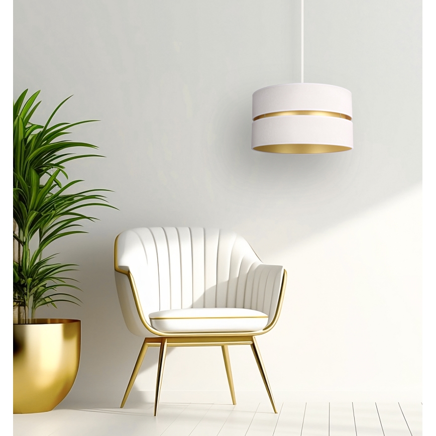 Duolla - Lestenec na vrvici DUO 1xE27/15W/230V pr. 40 cm krem barva/zlata