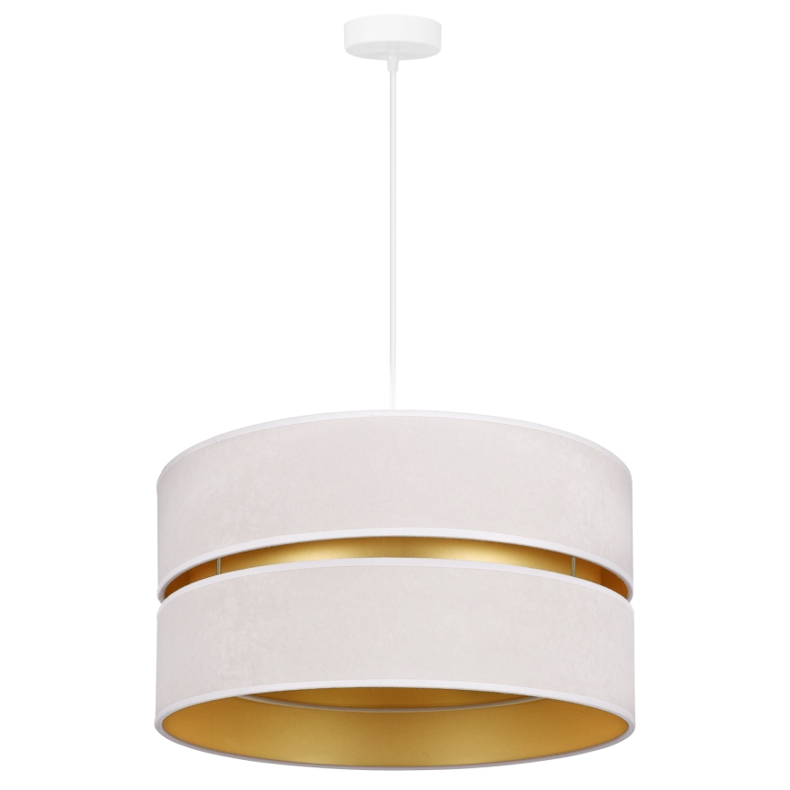 Duolla - Lestenec na vrvici DUO 1xE27/15W/230V pr. 40 cm krem barva/zlata