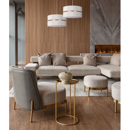 Duolla - Lestenec na vrvici DUO 1xE27/15W/230V pr. 40 cm krem barva/zlata