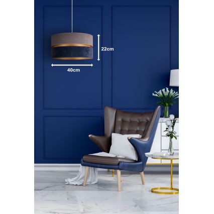 Duolla - Lestenec na vrvici DUO 1xE27/15W/230V pr. 40 cm modra