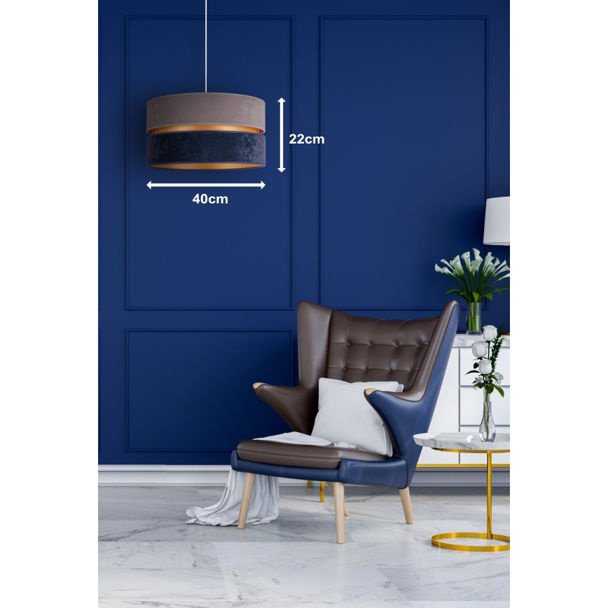 Duolla - Lestenec na vrvici DUO 1xE27/15W/230V pr. 40 cm modra