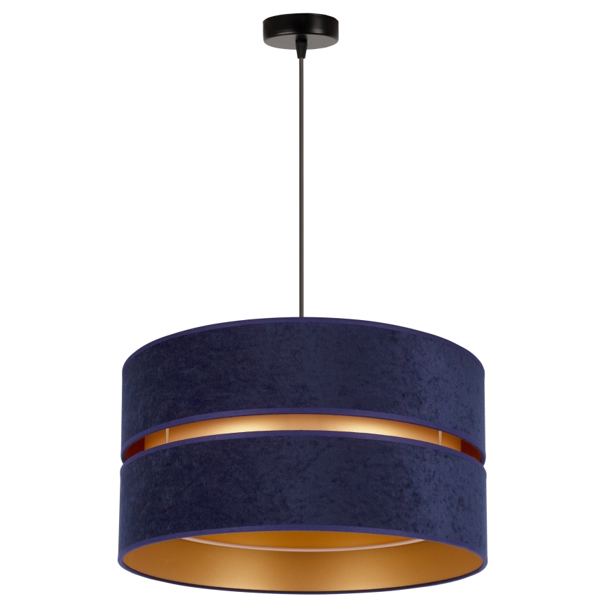 Duolla - Lestenec na vrvici DUO 1xE27/15W/230V pr. 40 cm modra/zlata