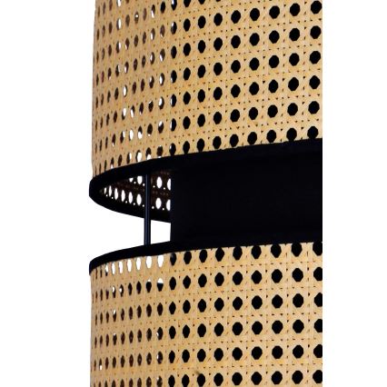 Duolla - Lestenec na vrvici DUO 1xE27/15W/230V pr. 40 cm ratan/črna