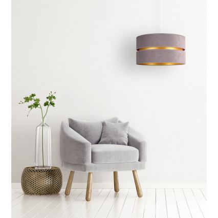 Duolla - Lestenec na vrvici DUO 1xE27/15W/230V pr. 40 cm siva