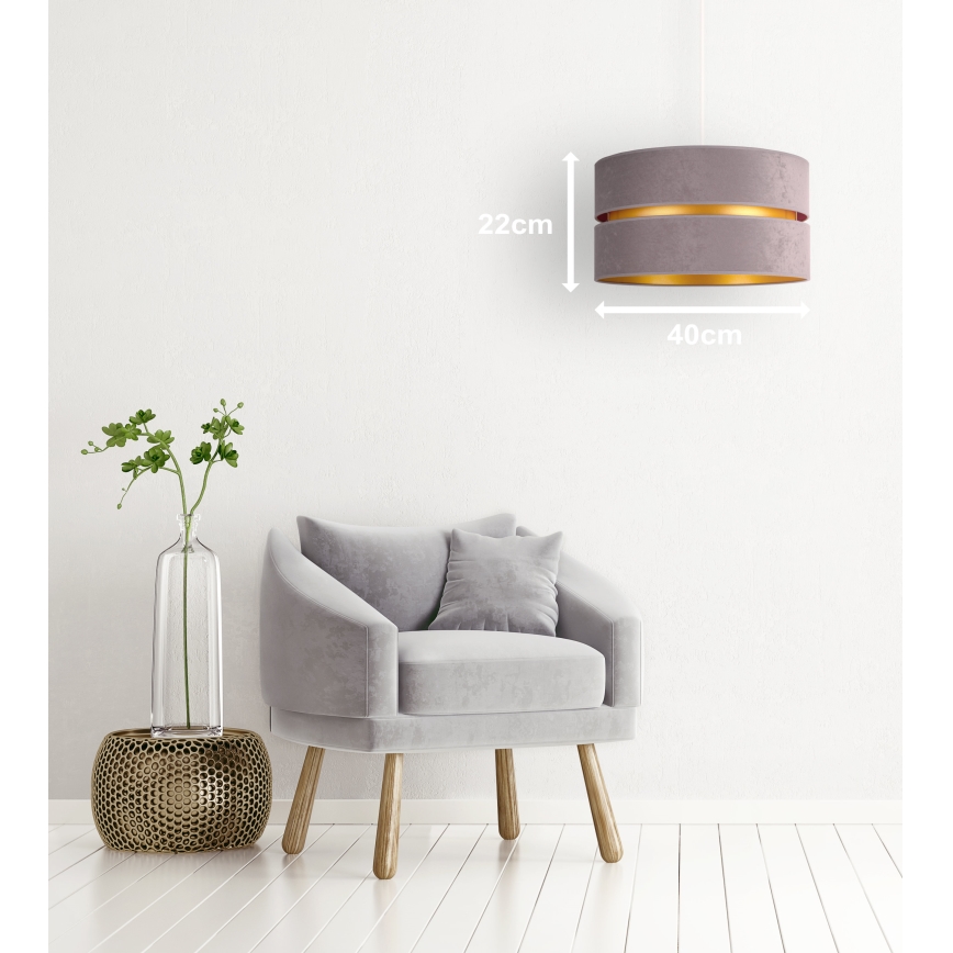 Duolla - Lestenec na vrvici DUO 1xE27/15W/230V pr. 40 cm siva