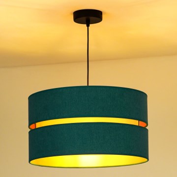 Duolla - Lestenec na vrvici DUO 1xE27/15W/230V pr. 40 cm turkizna/zlata