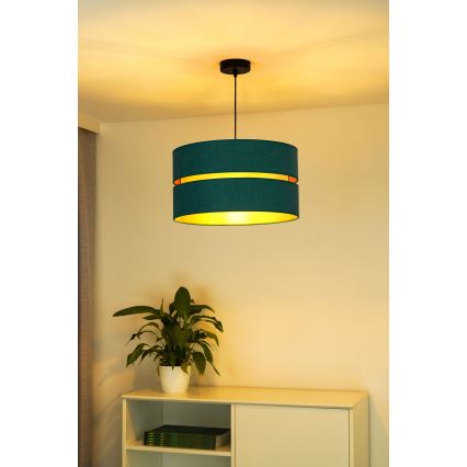Duolla - Lestenec na vrvici DUO 1xE27/15W/230V pr. 40 cm turkizna/zlata