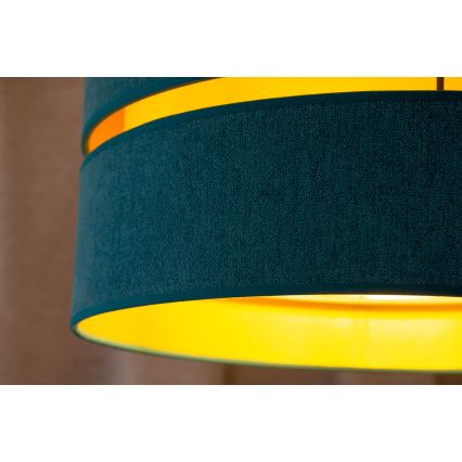 Duolla - Lestenec na vrvici DUO 1xE27/15W/230V pr. 40 cm turkizna/zlata