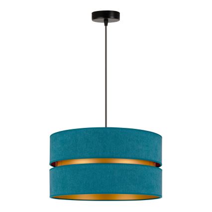 Duolla - Lestenec na vrvici DUO 1xE27/15W/230V pr. 40 cm turkizna/zlata