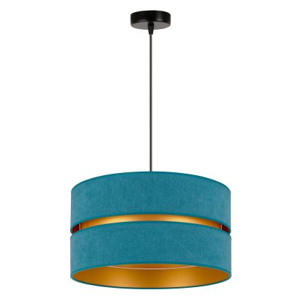 Duolla - Lestenec na vrvici DUO 1xE27/15W/230V pr. 40 cm turkizna/zlata