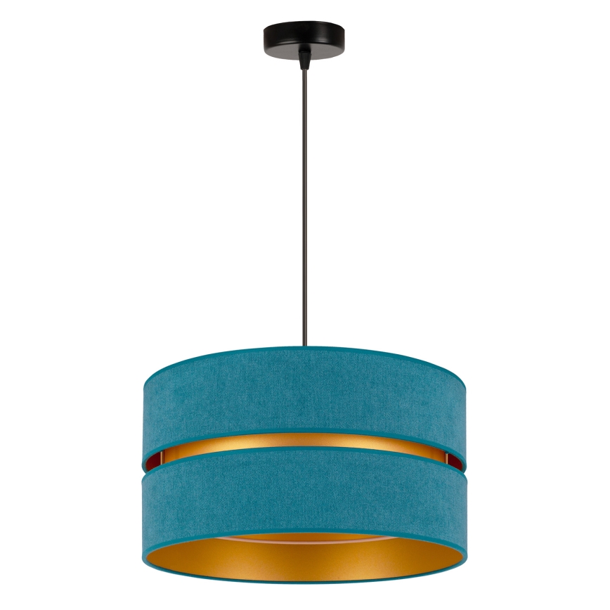 Duolla - Lestenec na vrvici DUO 1xE27/15W/230V pr. 40 cm turkizna/zlata