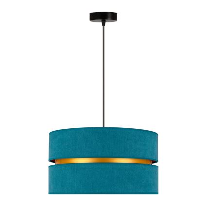 Duolla - Lestenec na vrvici DUO 1xE27/15W/230V pr. 40 cm turkizna/zlata