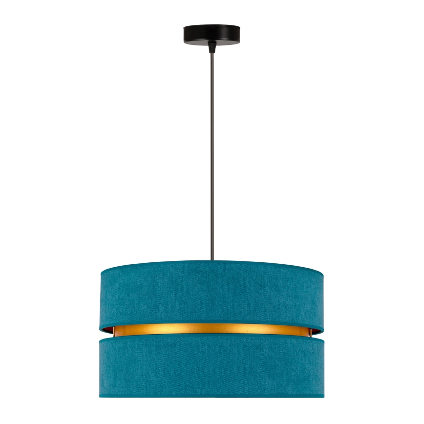 Duolla - Lestenec na vrvici DUO 1xE27/15W/230V pr. 40 cm turkizna/zlata