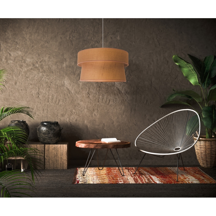 Duolla - Lestenec na vrvici ETNIC 1xE27/40W/230V pr. 45 cm bež