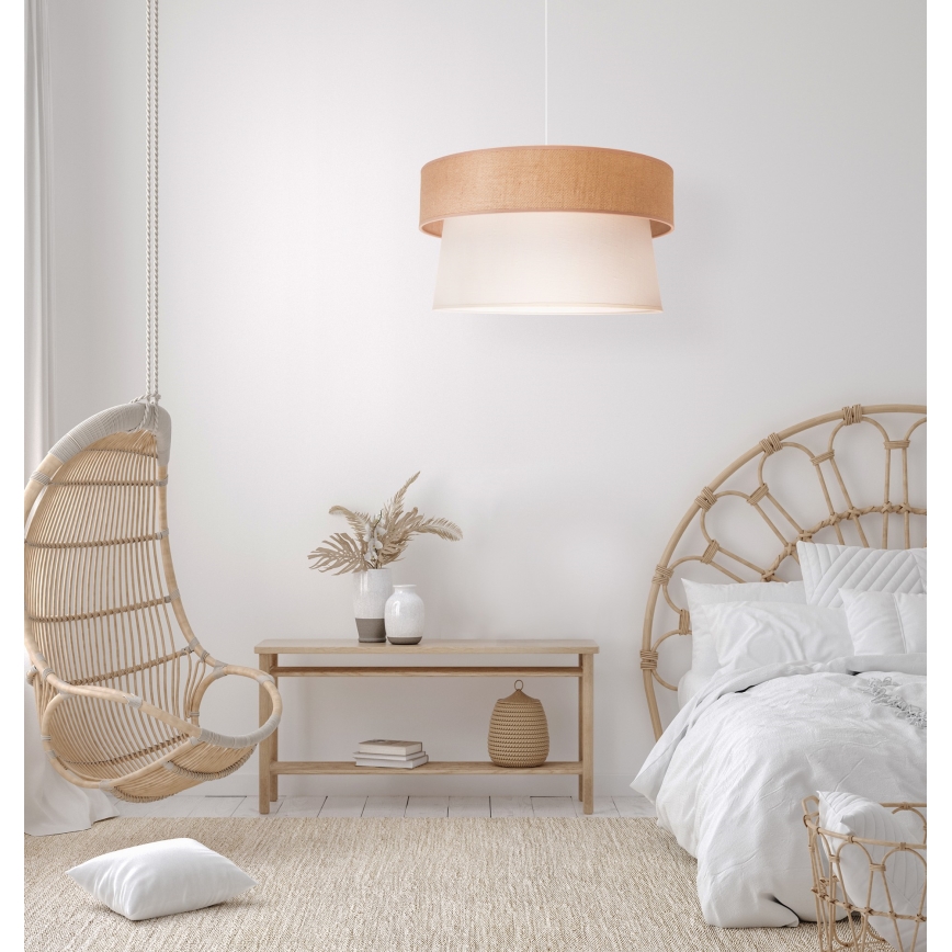 Duolla - Lestenec na vrvici ETNIC 1xE27/40W/230V pr. 45 cm krem barva/bež