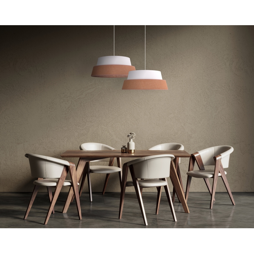 Duolla - Lestenec na vrvici GALAXY 1xE27/15W/230V pr. 50 cm rjava/bela
