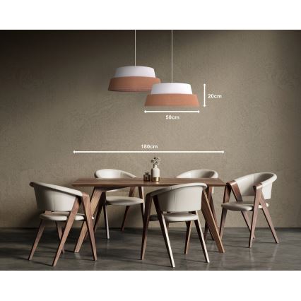 Duolla - Lestenec na vrvici GALAXY 1xE27/15W/230V pr. 50 cm rjava/bela