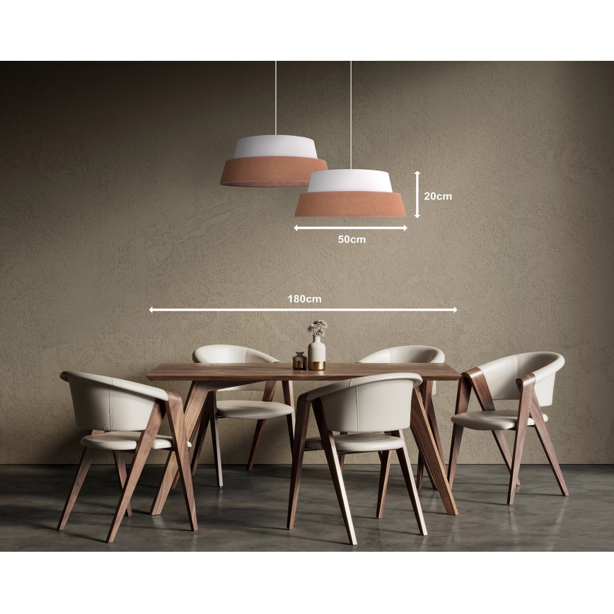 Duolla - Lestenec na vrvici GALAXY 1xE27/15W/230V pr. 50 cm rjava/bela