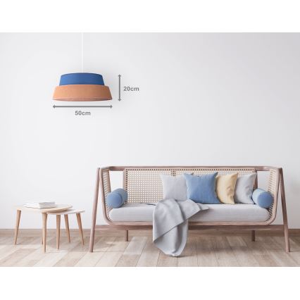 Duolla - Lestenec na vrvici GALAXY 1xE27/40W/230V pr. 50 cm modra