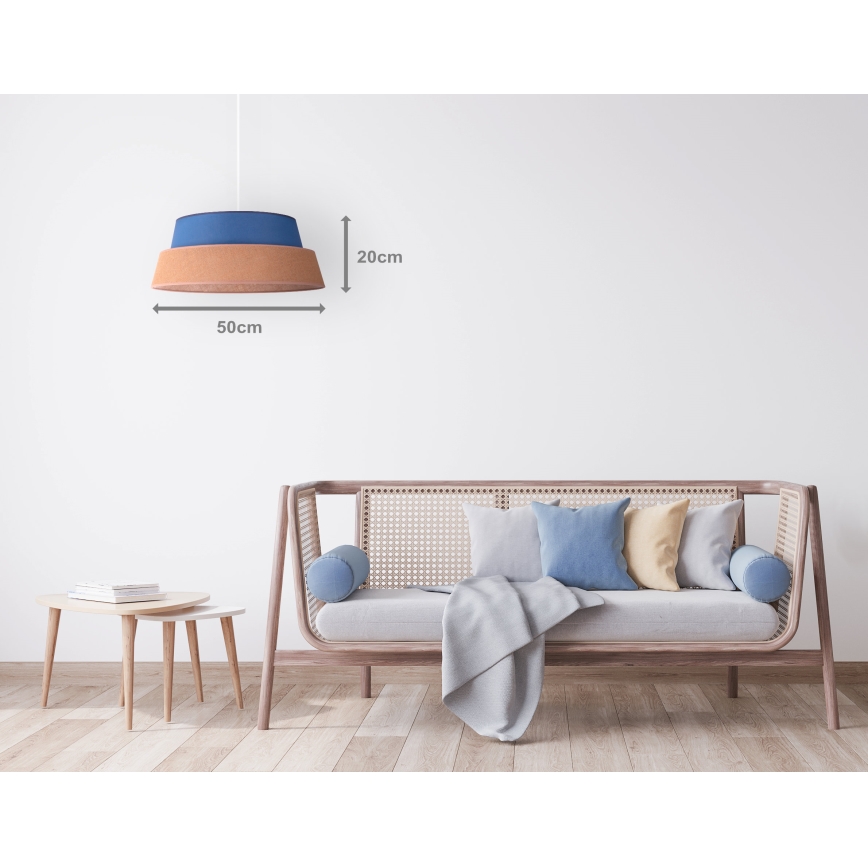 Duolla - Lestenec na vrvici GALAXY 1xE27/40W/230V pr. 50 cm modra