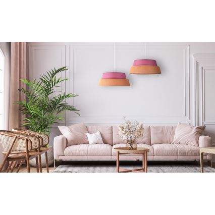 Duolla - Lestenec na vrvici GALAXY 1xE27/40W/230V pr. 50 cm roza