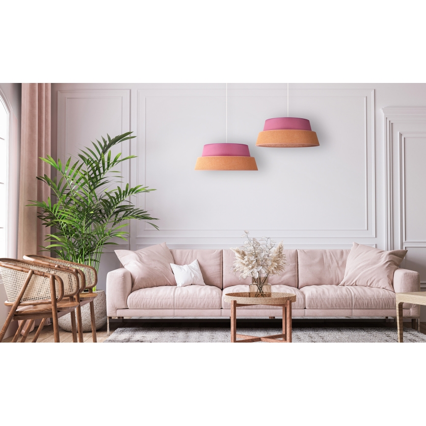 Duolla - Lestenec na vrvici GALAXY 1xE27/40W/230V pr. 50 cm roza
