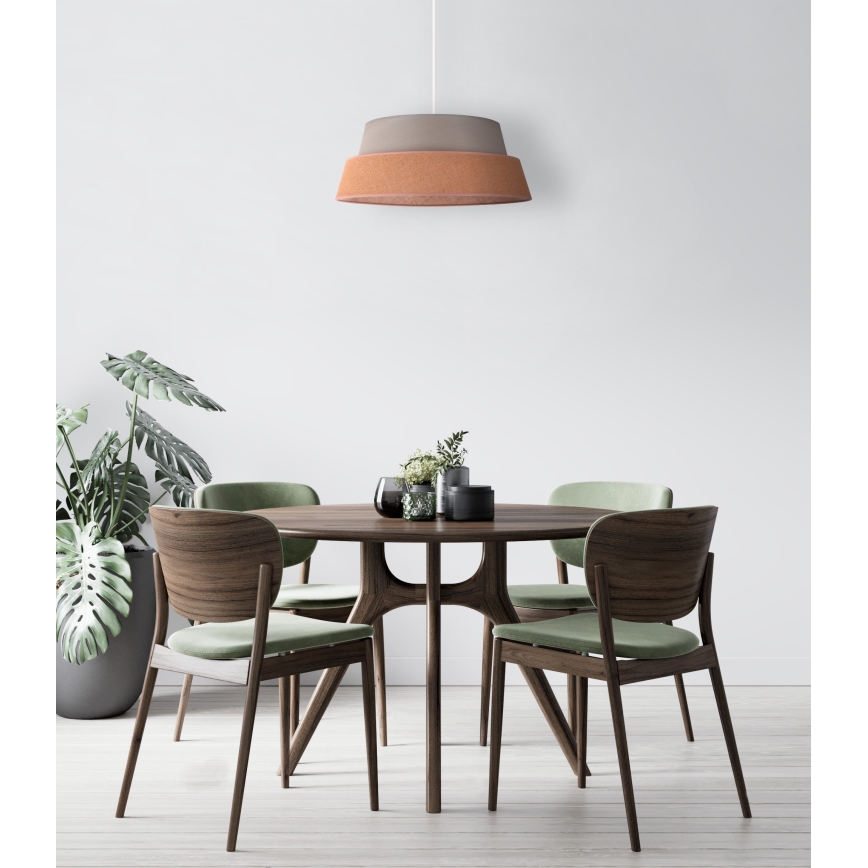 Duolla - Lestenec na vrvici GALAXY 1xE27/40W/230V pr. 50 cm siva/rjava