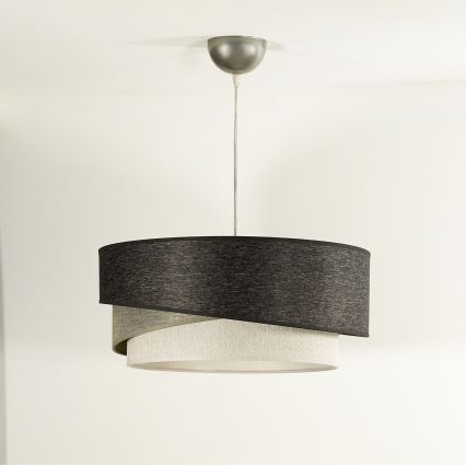 Duolla - Lestenec na vrvici KOBO 1xE27/15W/230V pr. 45 cm antracit/siva/bela