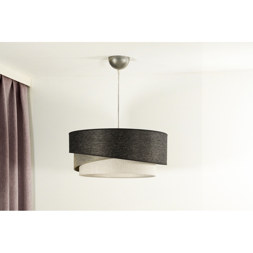 Duolla - Lestenec na vrvici KOBO 1xE27/15W/230V pr. 45 cm antracit/siva/bela