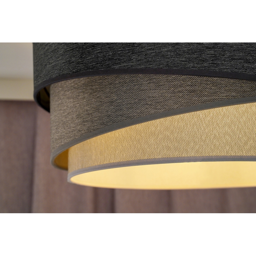 Duolla - Lestenec na vrvici KOBO 1xE27/15W/230V pr. 45 cm antracit/siva/bela